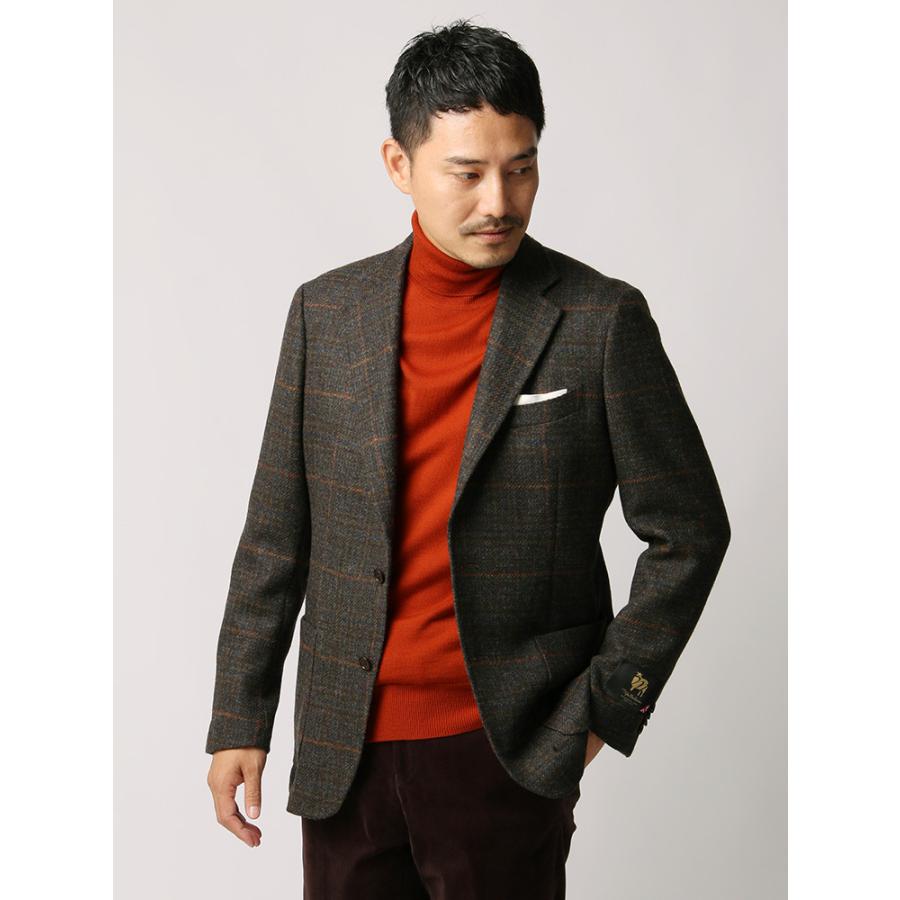 ビジネスジャケット メンズ 秋冬 Etonne Mallalieus ブリティッシュウール チェック柄ジャケット カーキ ザ スーツカンパニーpaypayモール店 通販 Paypayモール