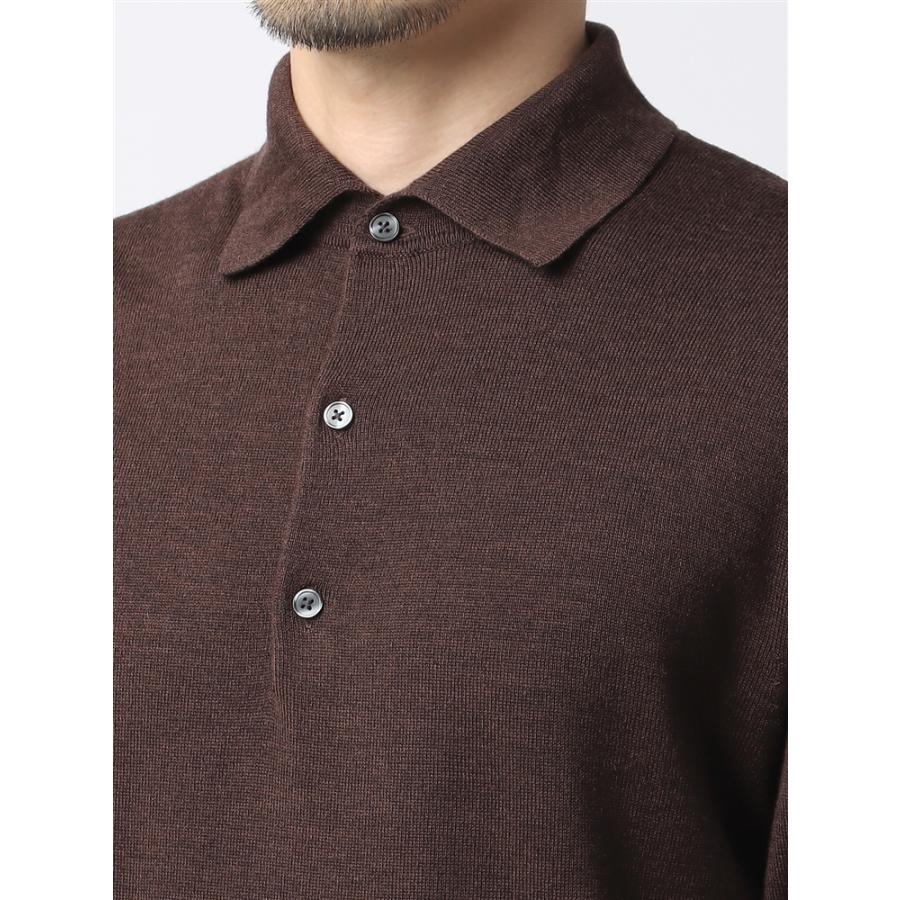 SUIT SQUARE 【スーツスクエア】メンズ ポロニット 長袖 メリノ