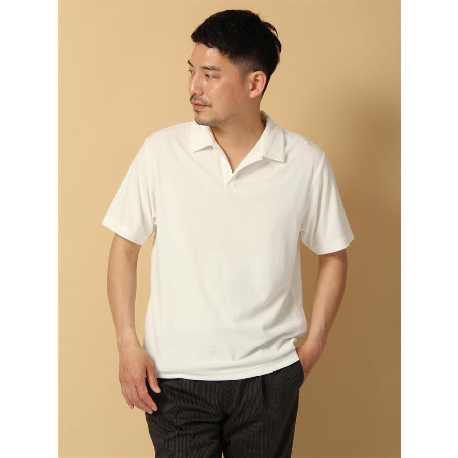 Etonne ハンドウォッシュ コットンモダールパイル 半袖スキッパーポロシャツ ホワイト ザ スーツカンパニーpaypayモール店 通販 Paypayモール