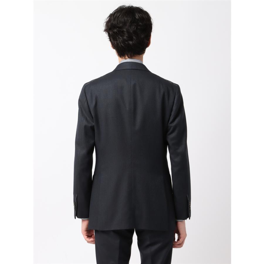 イギリス高級生地 XL相当 スリーピーススーツ ネイビー 裏地派手 サイドベンツ イギリス高級生地 XL相当 スリーピーススーツ ネイビー 裏地派手