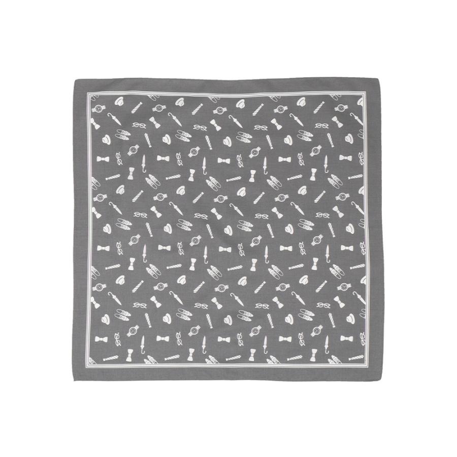 タオル ハンカチ グッズ メンズ ファッショングッズプリント コットンハンカチ ミディアムグレー ホワイト ザ スーツカンパニーpaypayモール店 通販 Paypayモール