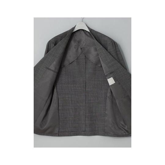 【スーツスクエア】メンズ GOOVI ジャケット ウールモヘア トロピカルシャンブレー 織柄 グレー系の画像