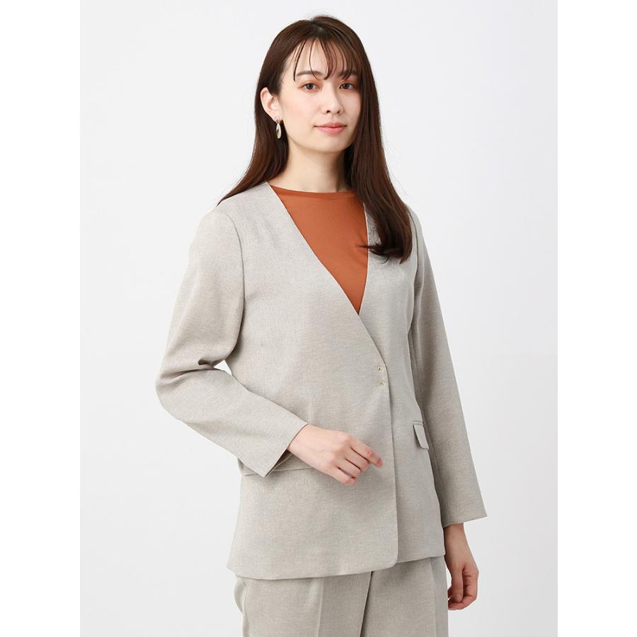 42 割引専門ショップ ウォッシャブル スラブツイルストレッチ 7分袖vカラージャケット 春夏用 ベージュ ジャケット レディースファッション ファッション Www Geomatengineering Com