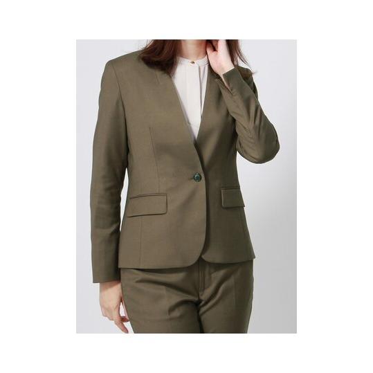 47 割引グランドセール Web限定 ウォッシャブル Trツイル Vカラージャケット カーキ ジャケット レディースファッション ファッション Giftofast Com