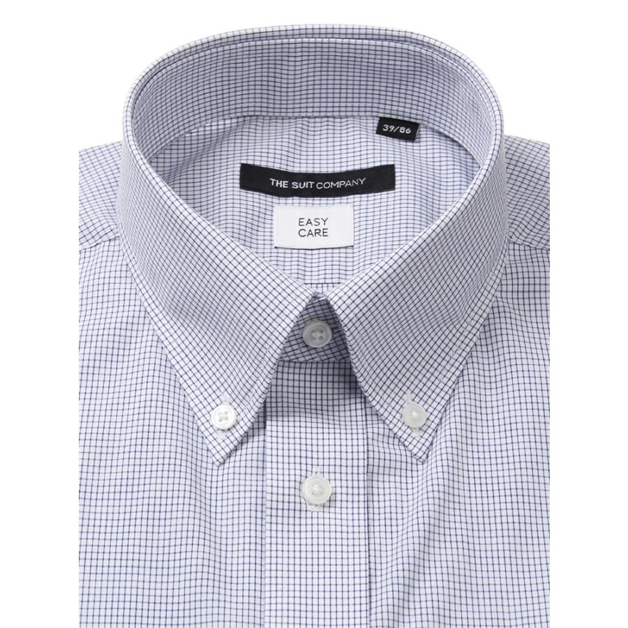 再生繊維 ボタンダウンカラードレスシャツ チェック Ec Basic ネイビー ホワイト 色柄コード Mc ザ スーツカンパニーpaypayモール店 通販 Paypayモール