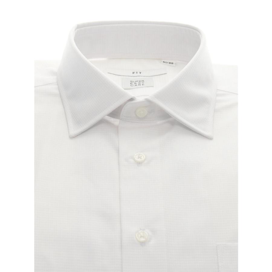 4点で36％オフ【スーツスクエア】メンズ ワイシャツ 長袖 形態安定 再生繊維 ワイドカラー 織柄  ドレスシャツ ホワイト ビジネス｜uktsc｜02