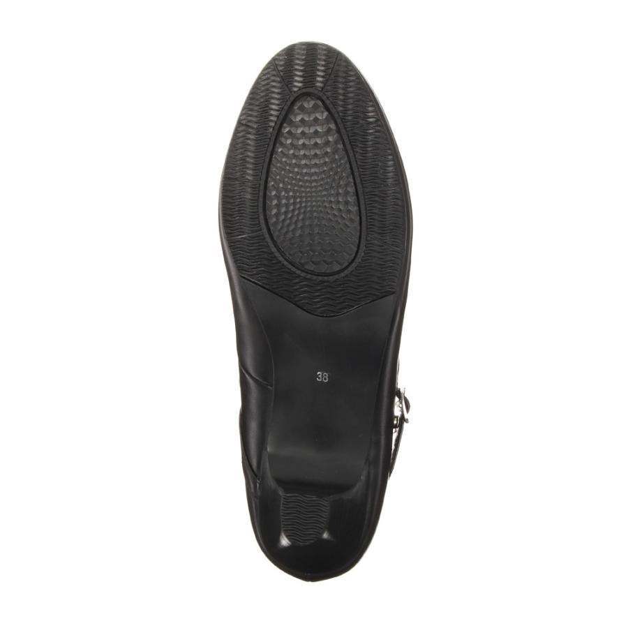 【美品】BENESU ブラック　レザーシューズ　ストライプ付きレザーパンプス SUIT SQUARE 【スーツスクエア】レディース シューズ 抗菌 防臭