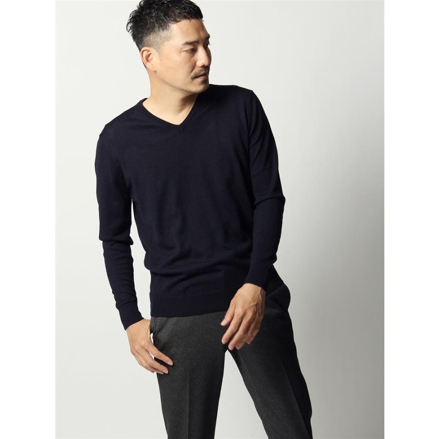 ニット メンズ Commutech Traveler Lanerossi ウォッシャブル ウールｖネックニット ネイビー ザ スーツカンパニーpaypayモール店 通販 Paypayモール