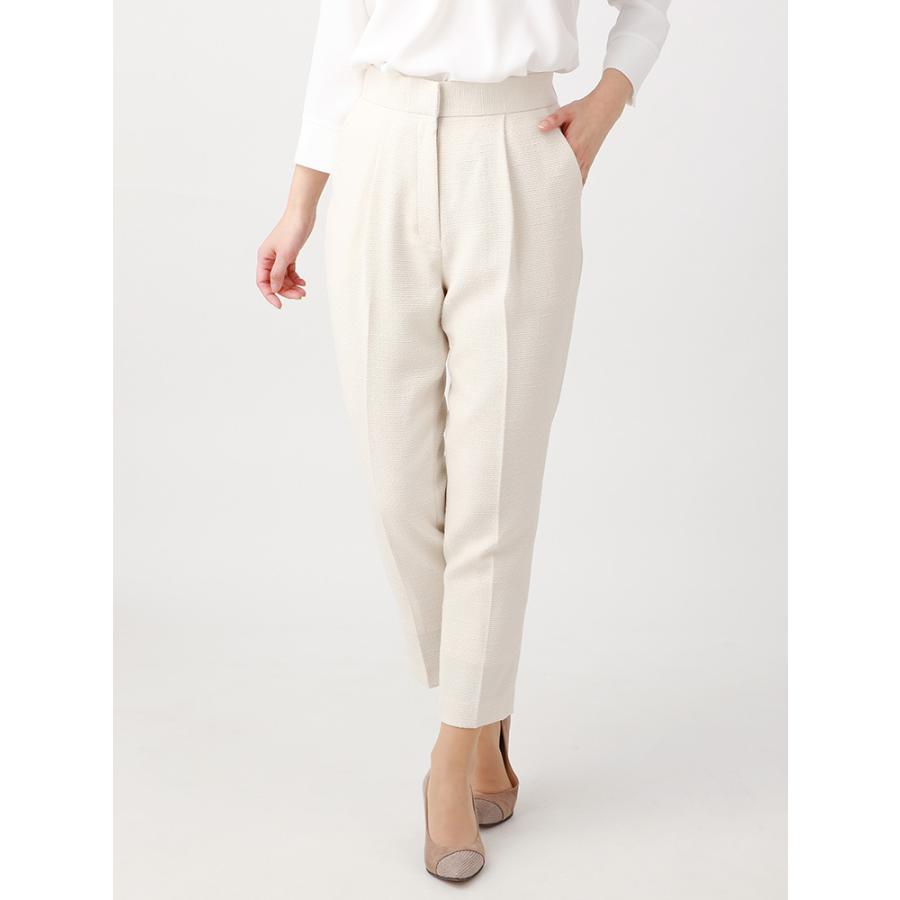 ラメツイードストレッチ タックテーパードパンツ 通年用 クリーム 色柄コード Kb 超paypay祭 ザ スーツカンパニーpaypayモール店 通販 Paypayモール