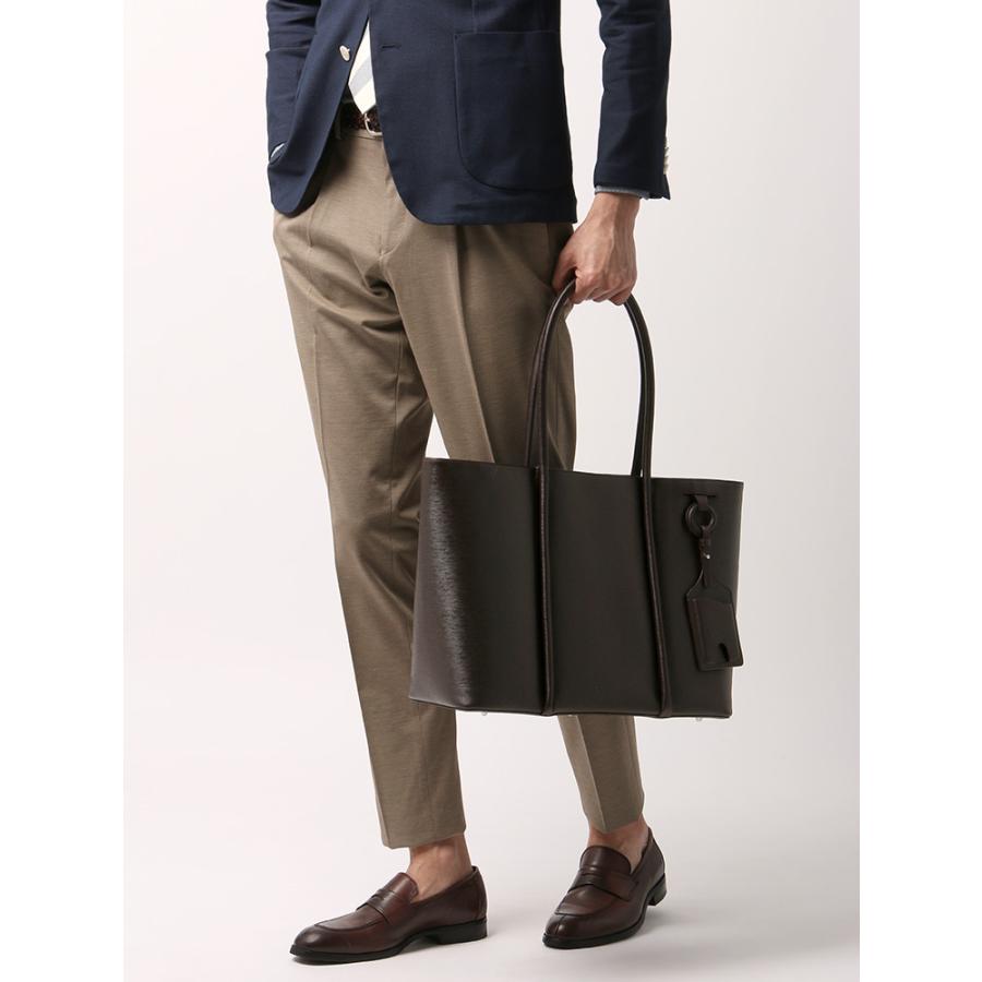 トートバッグ メンズ パスケース付き 型押しレザートートバッグ ブラウン ザ スーツカンパニーpaypayモール店 通販 Paypayモール