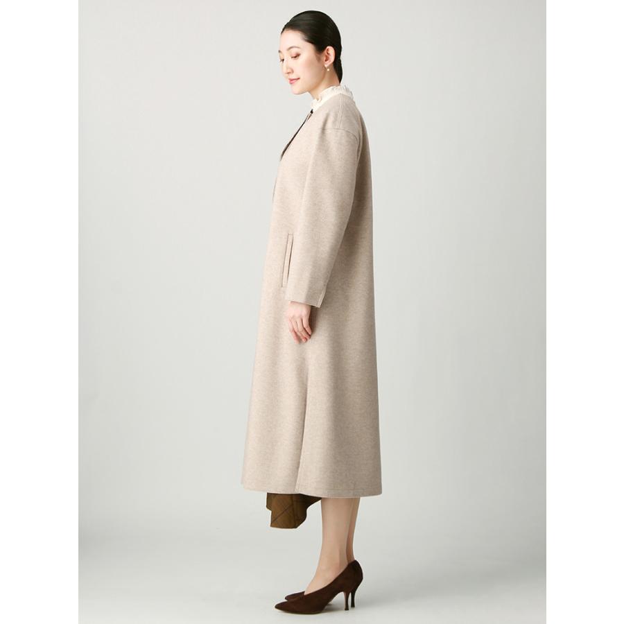 Trウーリッシュジャージー ストール付きノーカラーコート 秋冬用 ベージュ 色柄コード Kb ザ スーツカンパニーpaypayモール店 通販 Paypayモール