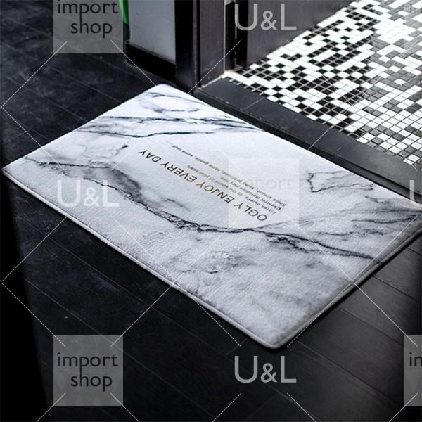 玄関マット ラグマット 40cm 60cm フロアマット モノトーン 白黒 大理石調 リビング 在庫限り Mat 0102 Mat 0102 Doublequotation 通販 Yahoo ショッピング