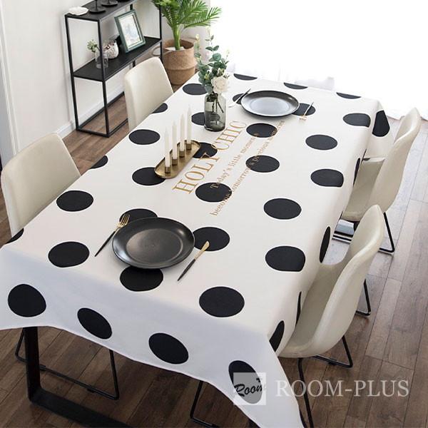 テーブルクロス 北欧 おしゃれ モノトーン 白黒 ドット 送料無料 テーブルマット ダイニングテーブル 140cm 180cm 0cm 240cm Table C01 Table C01 Doublequotation 通販 Yahoo ショッピング