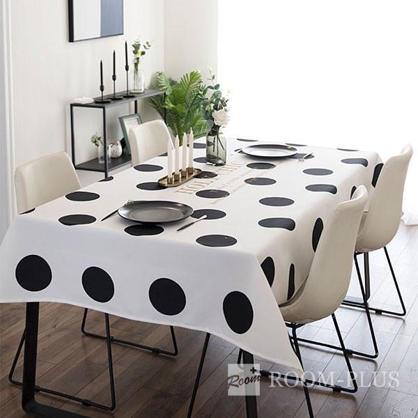 テーブルクロス 北欧 おしゃれ モノトーン 白黒 ドット 送料無料 テーブルマット ダイニングテーブル 140cm 180cm 0cm 240cm Table C01 Table C01 Doublequotation 通販 Yahoo ショッピング