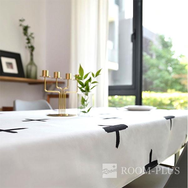 テーブルクロス 北欧 おしゃれ モノトーン ホワイト ブラック 白黒 送料無料 テーブルマット 140cm 180cm 0cm 240cm Table C0128 Table C0128 Doublequotation 通販 Yahoo ショッピング