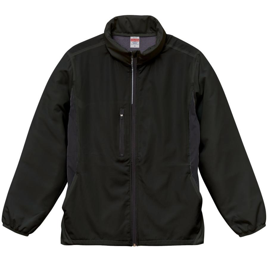 長袖ジップアップブルゾン(裏地付) ブルゾン 裏地フリース ジップアップ フードイン スタンドカラー