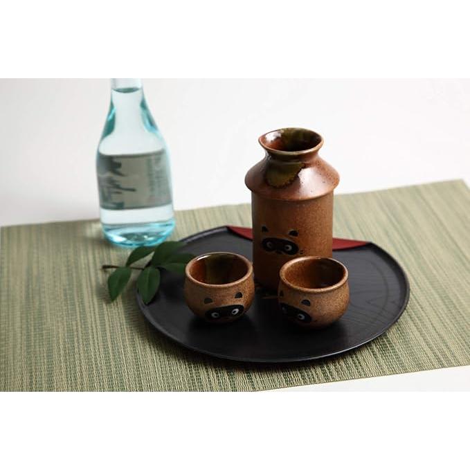 美濃焼 たぬきシリーズ 酒燗器セット(酒燗器/徳利/ぐい呑みお猪口×2