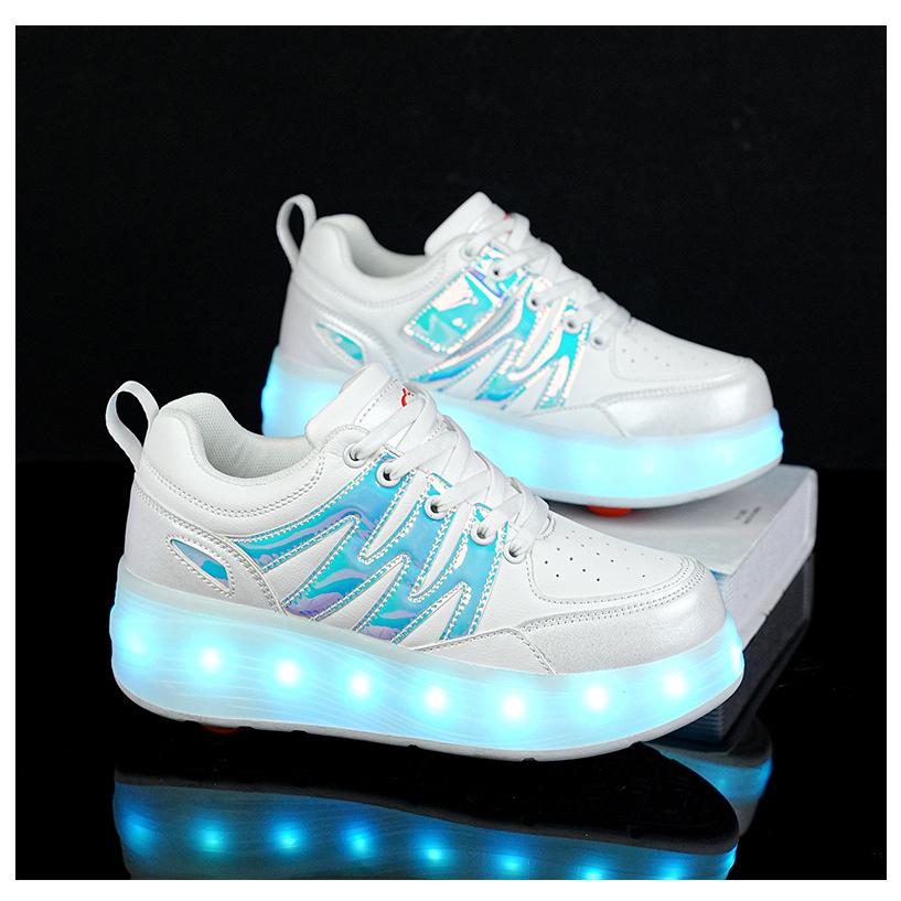 光るLEDローラーシューズ USB充電式 子供 4輪 子供用スニーカ ローラー