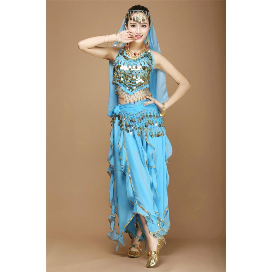 売れ筋ランキングも ベリーダンス衣装 ハロウィン コスプレ仮装 アラジンベリーダンスセット キャミソール 社交ダンス 4点 社団演出服 華麗版 民族衣装 ジャスミン風 Materialworldblog Com