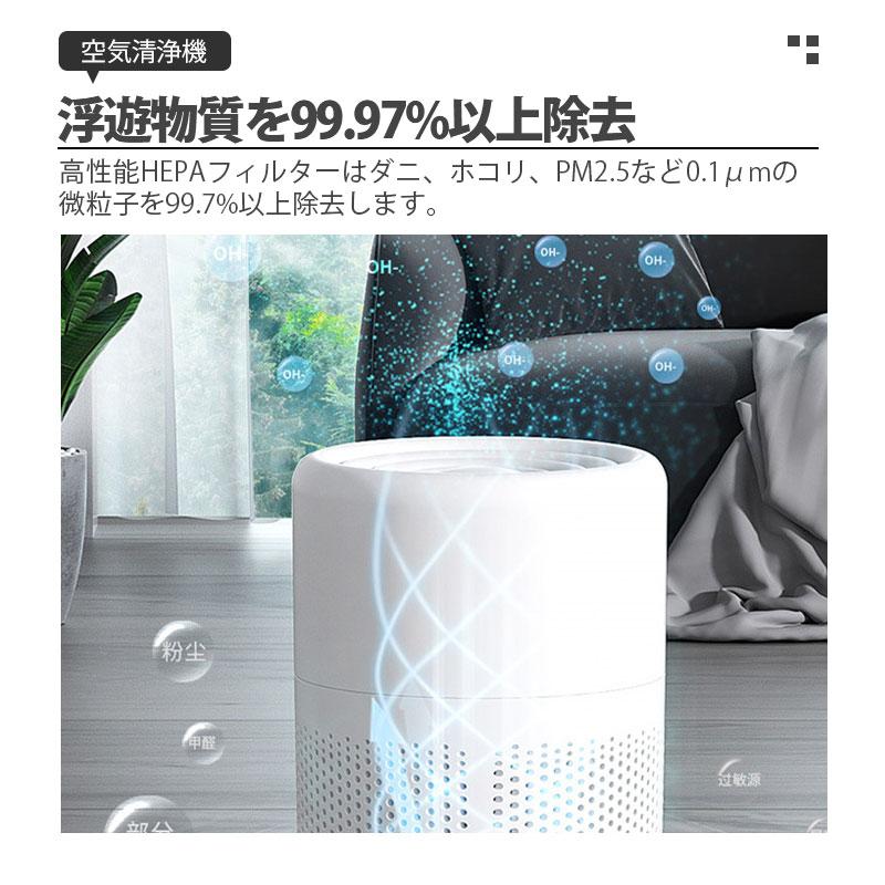 空気清浄機 小型 15畳 PM2.5 省エネ 卓上 静音 加湿なし 除菌 集塵