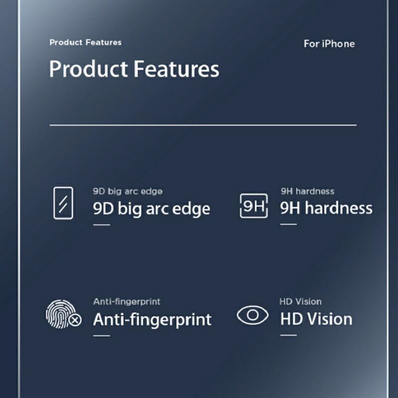 iPhone 保護フィルム 【 3D ラウンドエッジ】強化ガラスフィルム 硬度９H  液晶保護フィルム フルスクリーン アンチダスト 強化ガラス｜ulink｜02