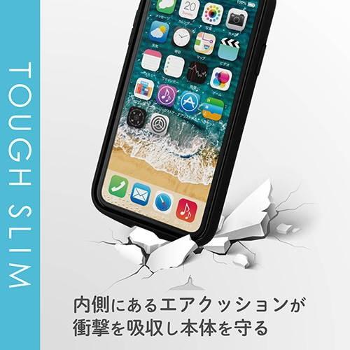 【送料無料】 エレコム PM-A18CTSLFCBK iPhone XR ケース 耐衝撃×フレーム TOUGH SLIM LITE [背面クリアタイプ]｜ulmax｜03