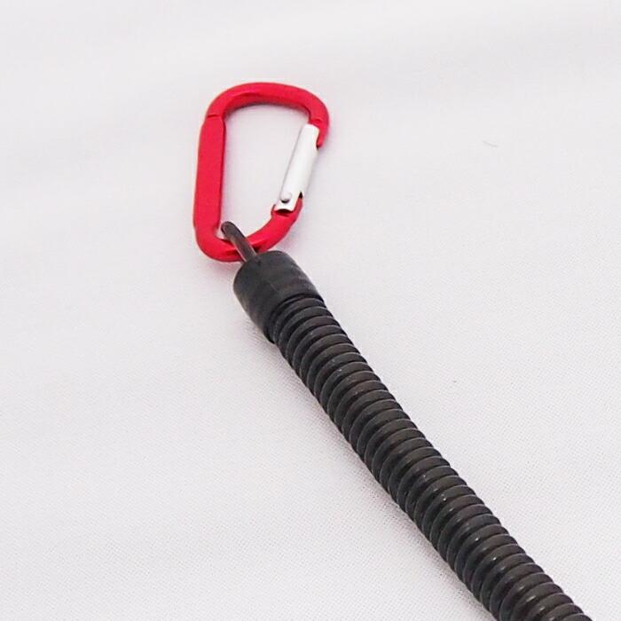 強力 スパイラルコード カラビナ フック付き 落下防止 小型 小物 軽量 釣り 登山 アウトドア フィッシング キャンプ ロープ ワイヤー コード|ulmax|08