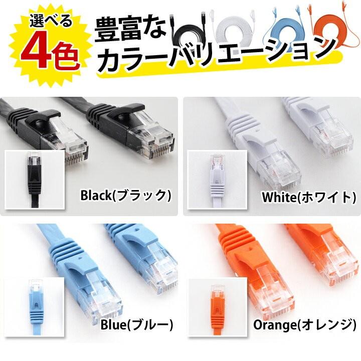 LANケーブル ランケーブル フラット 5m CAT6準拠 1年保証 ストレート ツメ折れ防止カバー フラットLANケーブル UL.YN|ulmax|11