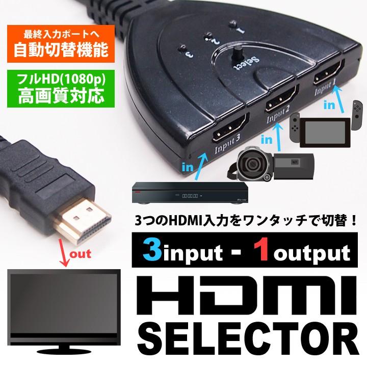 HDMI切替器 HDMIセレクター 入力3ポート-出力1ポート 1080p 自動・手動切換え フルHD対応 電源不要 ゲーム機 レコーダー UL.YN｜ulmax｜02