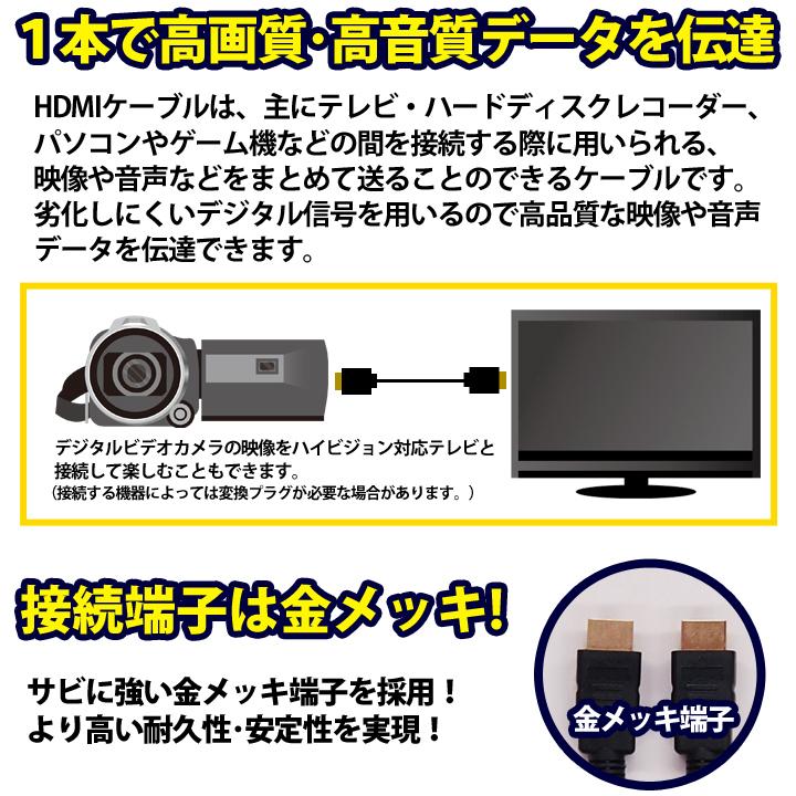 HDMIケーブル 3m HDMIver1.4 金メッキ端子 High Speed HDMI Cable ブラック ハイスピード 4K 3D イーサネット対応 液晶テレビ ブルーレイレコーダー UL.YN｜ulmax｜02