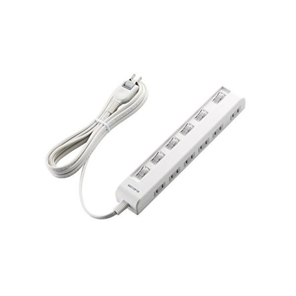 エレコム ELECOM 延長コード 電源タップ 3m 2P 6個口 個別スイッチ付 省エネ 横挿しタイプ 白 T-E5C-2630WH エレコム T-E5C-2630WH|ulmax|02