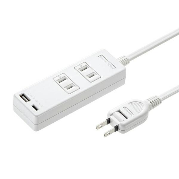 サンワサプライ TAP-B101UC-2W USB充電機能付きタップ Type-C搭載 タップ・UPS タップ SANWA SUPPLY | SANWA SUPPLY