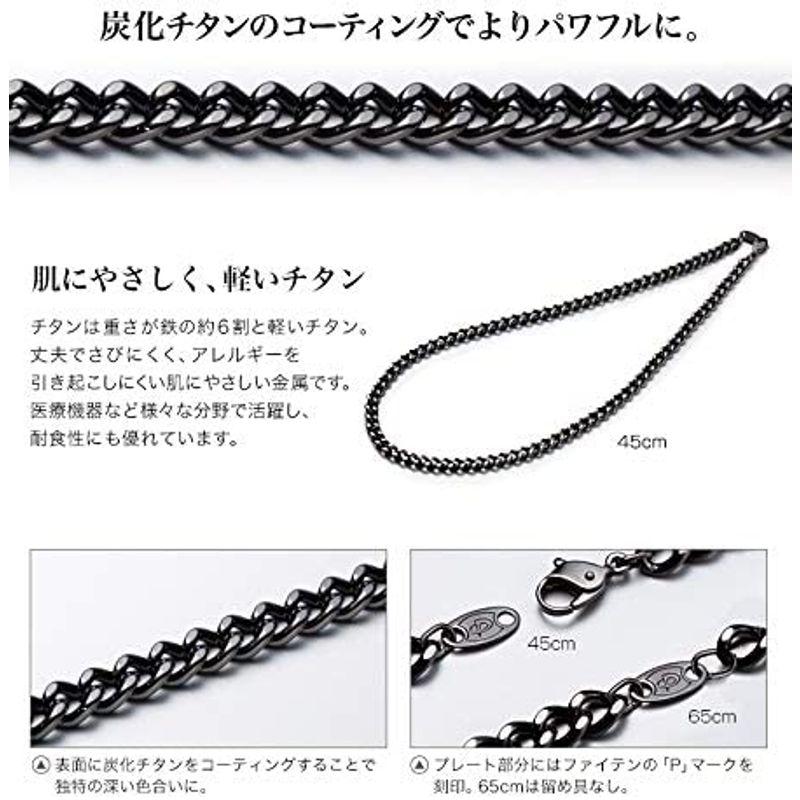 ファイテン(phiten) ネックレス 炭化チタンチェーンネックレス 45cm 45cm サイズ 炭化チタンコーティング