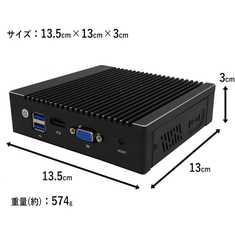 Skynew ミニPC ファンレス ほぼ無音 業務用 産業用PC 2.5Gbps対応LAN×4 Wi-Fi搭載 低消費電力 インテル Pen インテル DDR3L