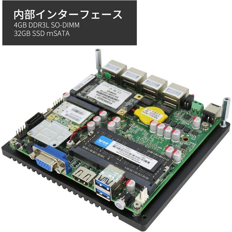 Skynew ミニPC ファンレス ほぼ無音 業務用 産業用PC 2.5Gbps対応LAN×4 Wi-Fi搭載 低消費電力 インテル Pen インテル DDR3L