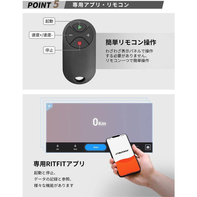 【メール便】 RITFIT ルームランナー 家庭用 静音 ランニングマシン 2023年最新型 電動ウォーキングマシン 組み立て不要 時速1-12km 安全 【MYK8055967098】(29296円)