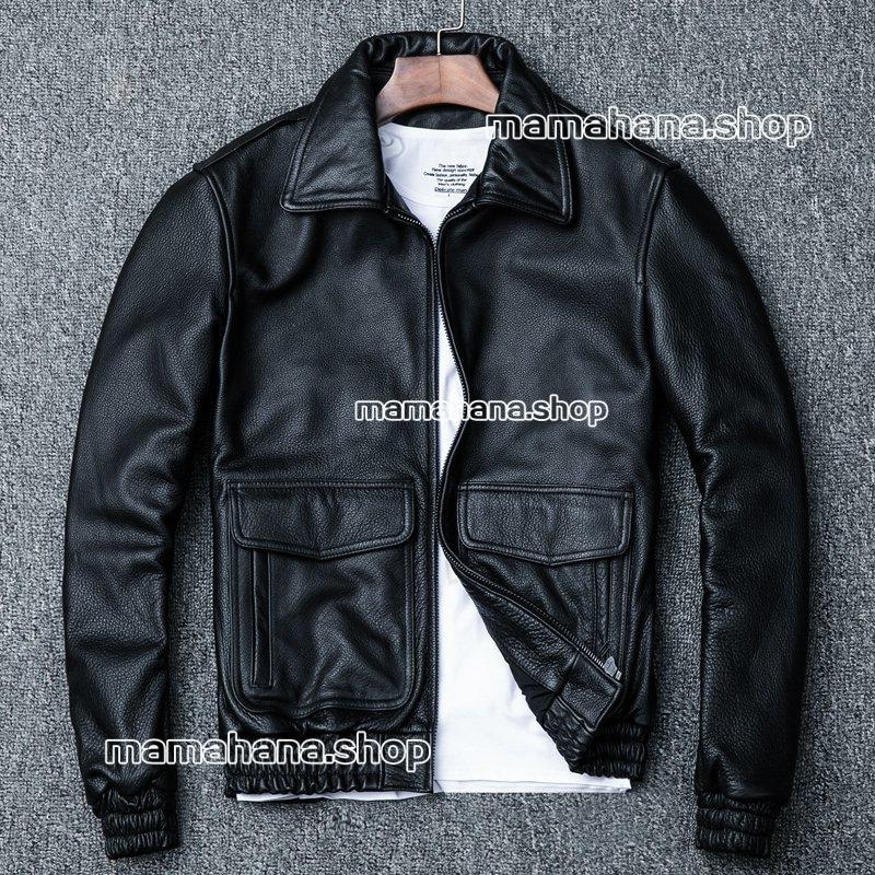 激安通販の ブランド 細身 スリムタイプ ショート シングル 牛革 ライダース バイク 本革 メンズ レザージャケット 革ジャン すっきりしたデザインでスマートな シングル ジャケット レザーコート ミリタリー ジャケット Hurom Kz