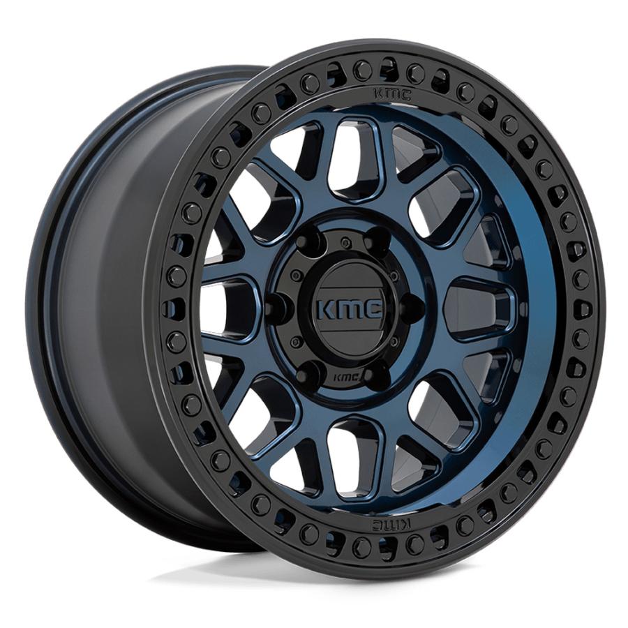 KMC (ケイエムシー) GRS ミッドナイトブルー/グロスブラックリップ 18インチアルミホイール 18x8.5J 6H 139.7 ±0 トヨタ FJ FJクルーザー/タコマ KM54988568900の画像