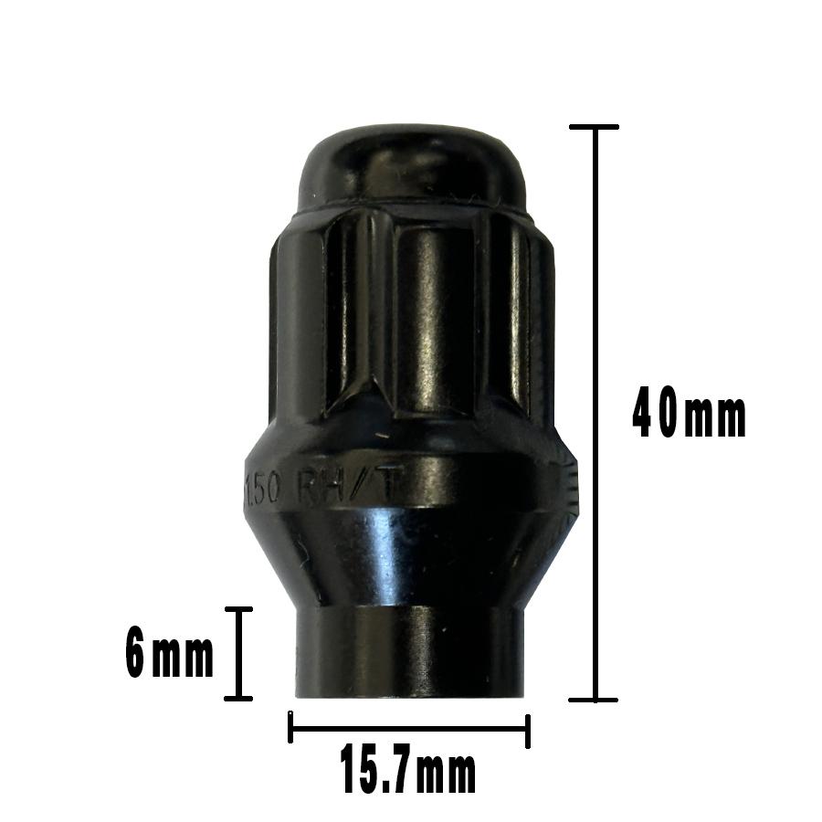 GORILLA (ゴリラ) M14x1.5 ETスプラインナット ブラック【24個セット 