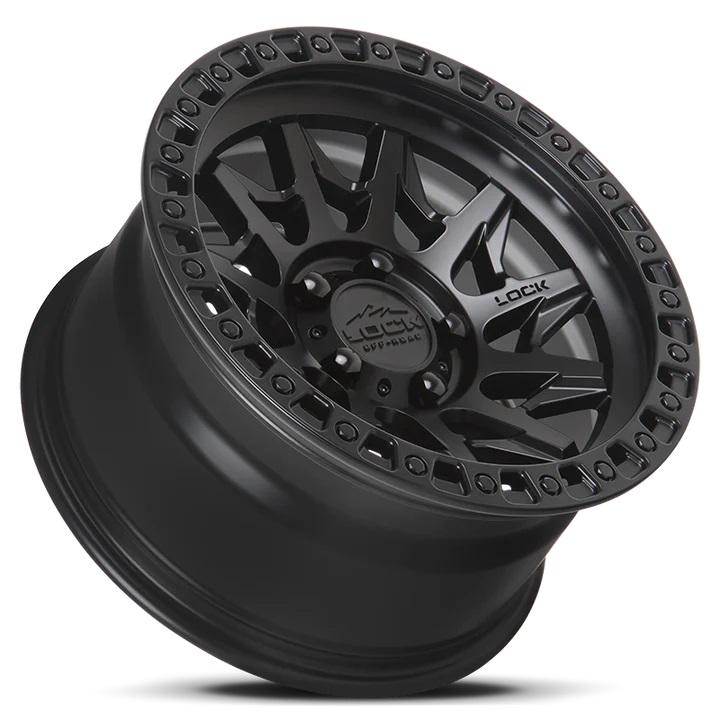 JL/JKラングラー用17インチ マットブラック ホイール LOCK OFFROAD（ロックオフロード）LUNATIC マットブラック 17インチ