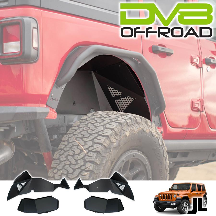 DV8 OFFROAD リアインナーフェンダー 左右セット アルミ製 ブラック