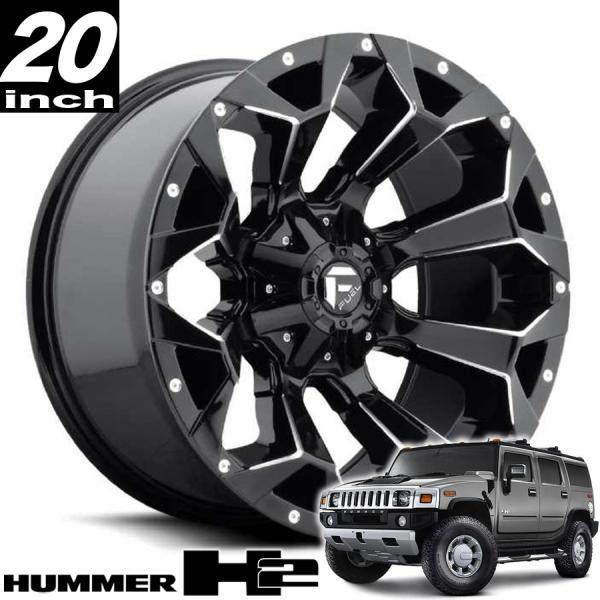 FUEL OFFROAD ASSAULT (アサルト) D576 グロスブラックミルド 20インチアルミホイール 03-08 HUMMER ...