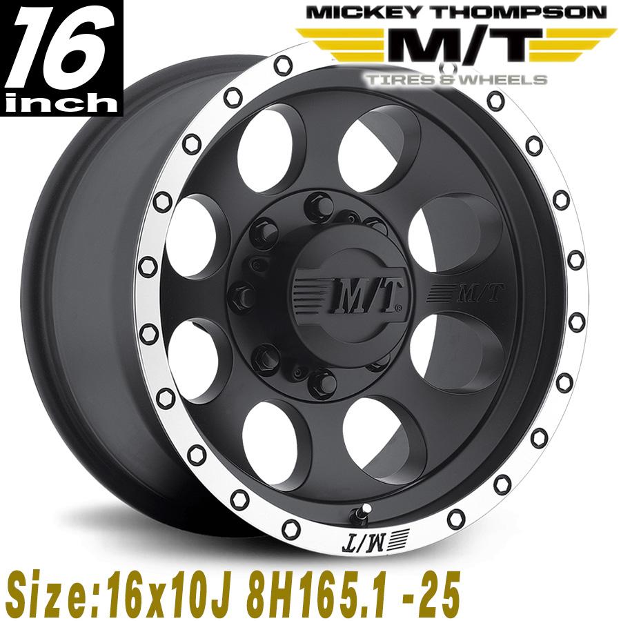 MICKEY THOMPSON (ミッキートンプソン) CLASSIC BAJA LOCK MATTE BLACKクラシックバハロック マットブラック16インチアルミホイール 16x10J8H 165.1-25 ハマーH2 | 