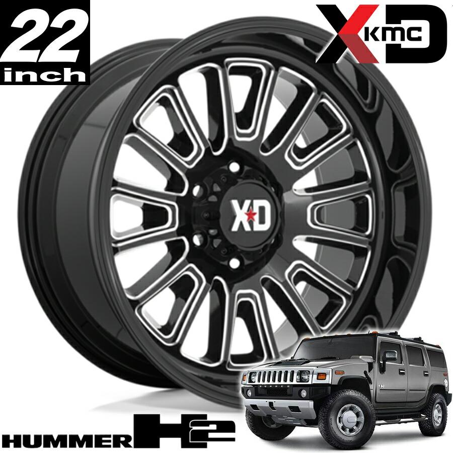 KMC XD ROVER (ローバー) XD864 グロスブラックミルド 22インチアルミホイール 03-08 HUMMER H2 ハマー ...