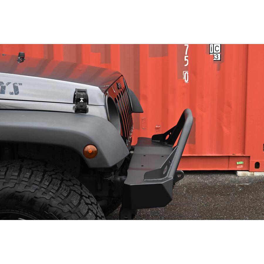 ULTIMATE製 ブラックフロントバンパー GEN2 ( ウインチマウント付き ) 0718y JEEP JKラングラー 2DR