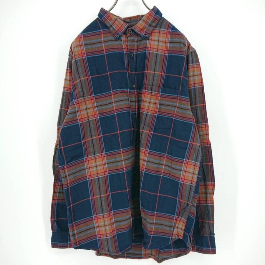 田*史様 未使用 WAREHOUSE ネルシャツ M ネイビー/オレンジチェック