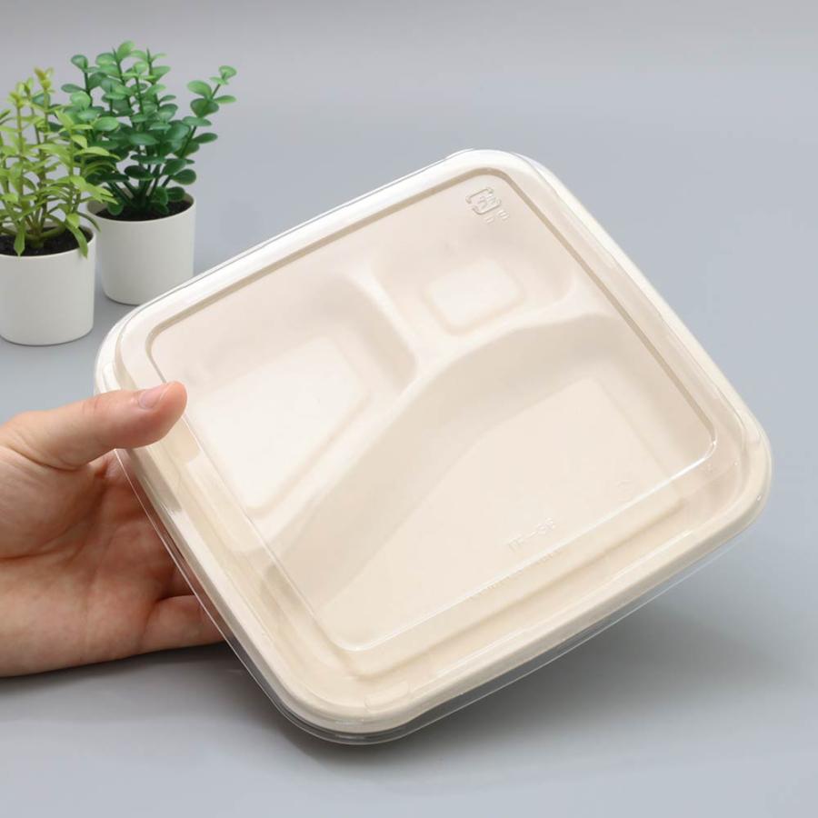 バガス 再生紙製容器 SBT おかずトレイ 181×181×35ｍｍ 600枚セット お弁当容器 弁当 業務用 大容量 （メーカー直送品）の画像