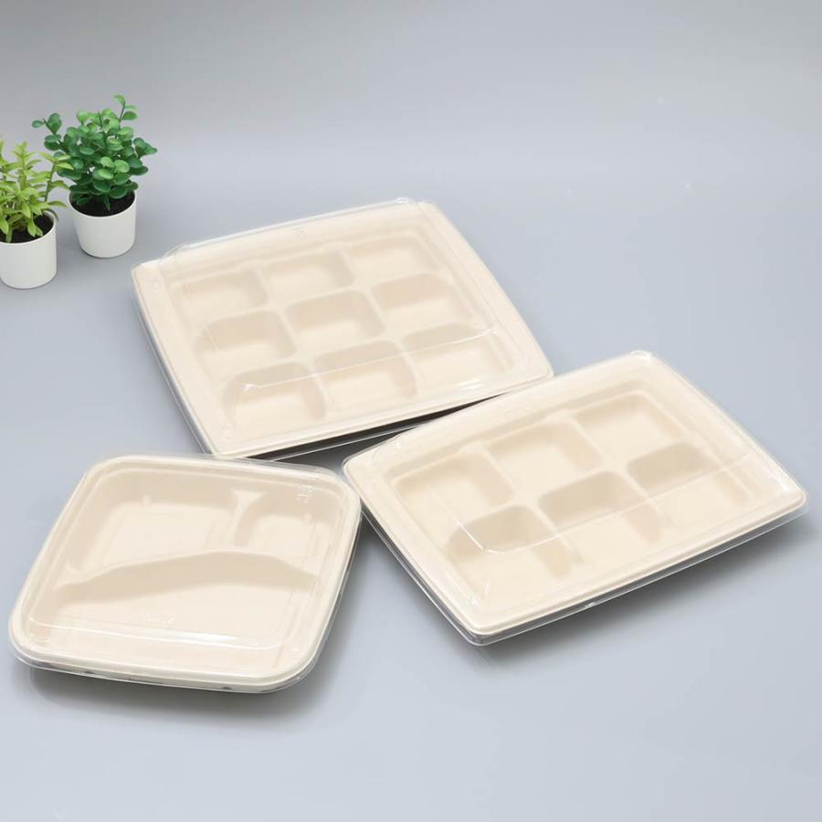 バガス 再生紙製容器 SBT おかずトレイ 181×181×35ｍｍ 600枚セット お弁当容器 弁当 業務用 大容量 （メーカー直送品）の画像
