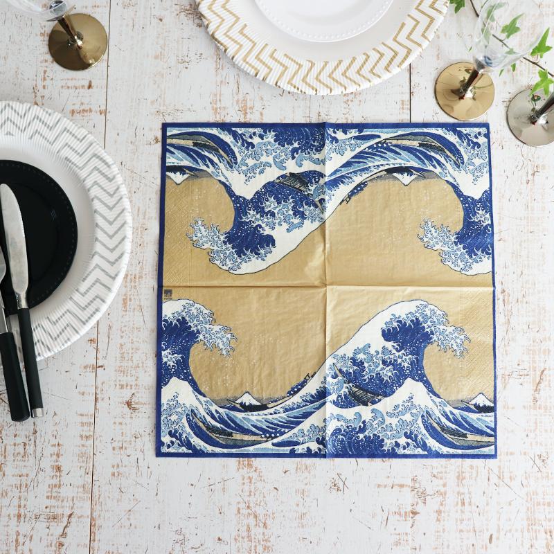 ペーパーナプキン Lサイズ（33×33cm・3枚重ね) 20枚入り 葛飾北斎