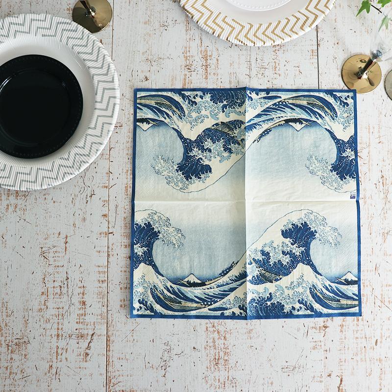 ペーパーナプキン Lサイズ（33×33cm・3枚重ね) 20枚入り 葛飾北斎
